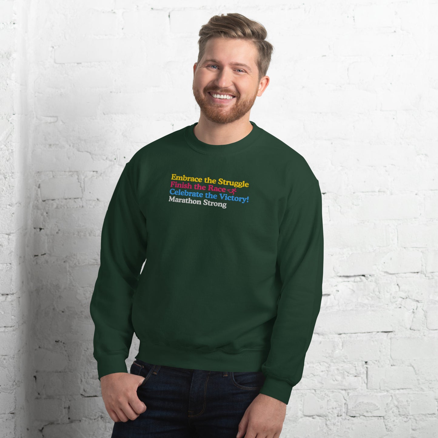 Celebrate the Victory of a Marathon Crewneck